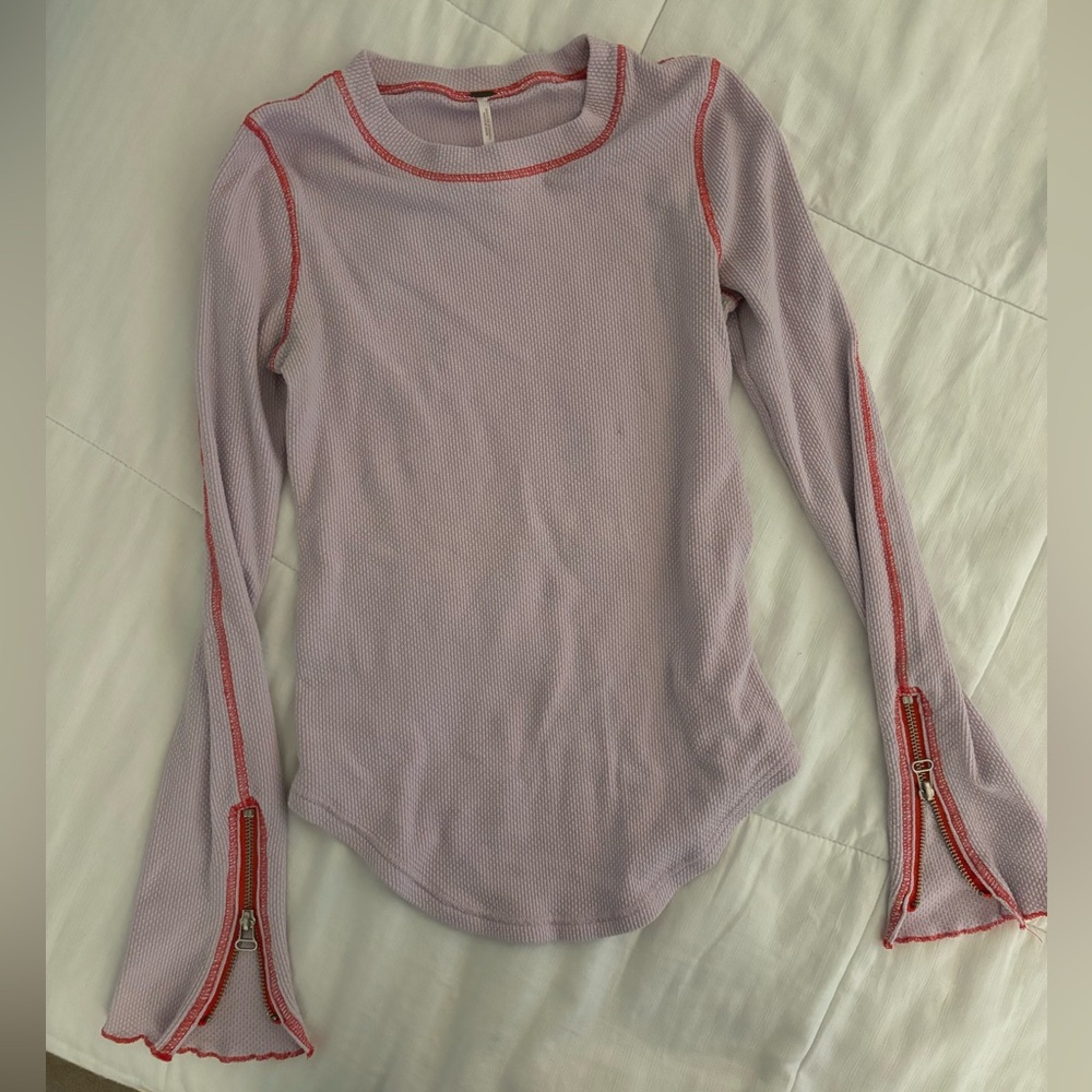Free People Thermal/Waffle Long Sleeve Top